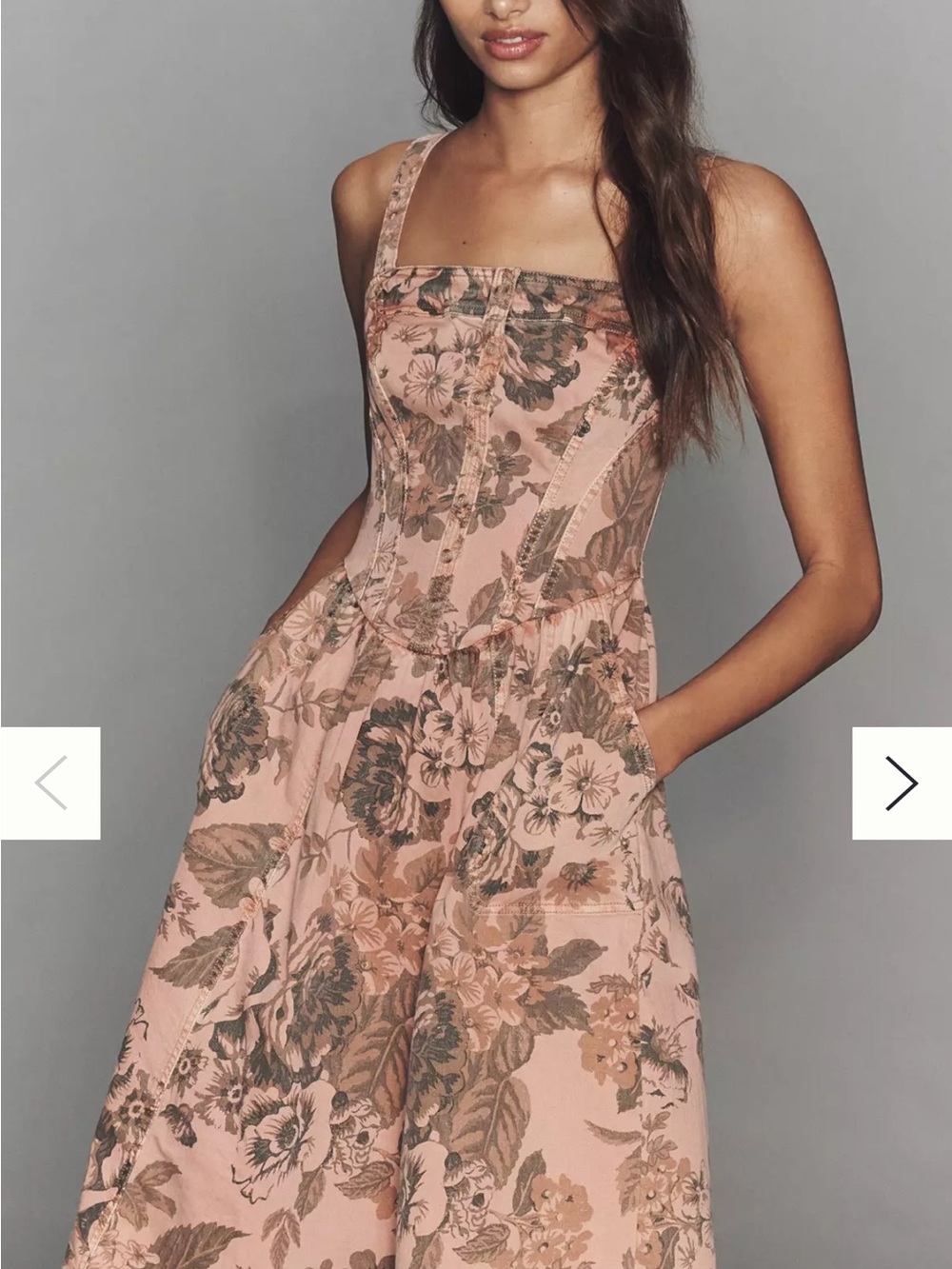 Anthropologie Pilcro Square-Neck Bustier Midi Dress